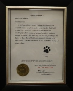 Bloodhound Eli Tuscumbia Oath of Office