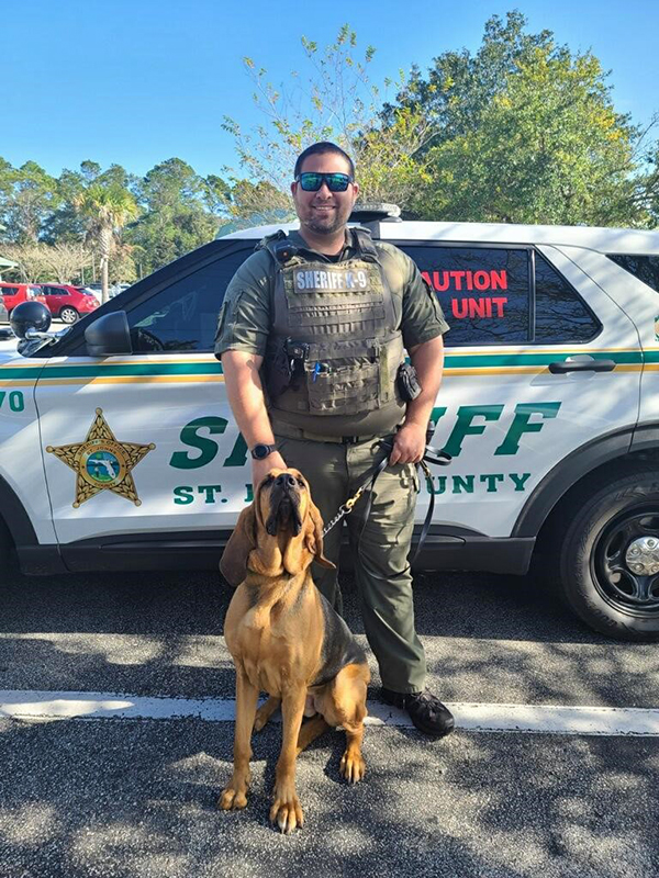 St. Johns County Sheriff's Office Bloodhound Team Dep. Cooper and K9 Star