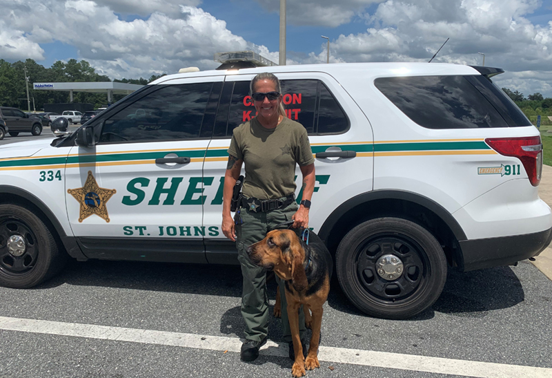 St. Johns County Sheriff's Office Bloodhound Team Confirm Suspect Trail