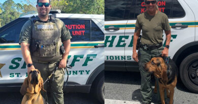 St. Johns County Sheriff's Office Bloodhound Teams Find Missing Adult with Autism and Confirm Suspect Trail