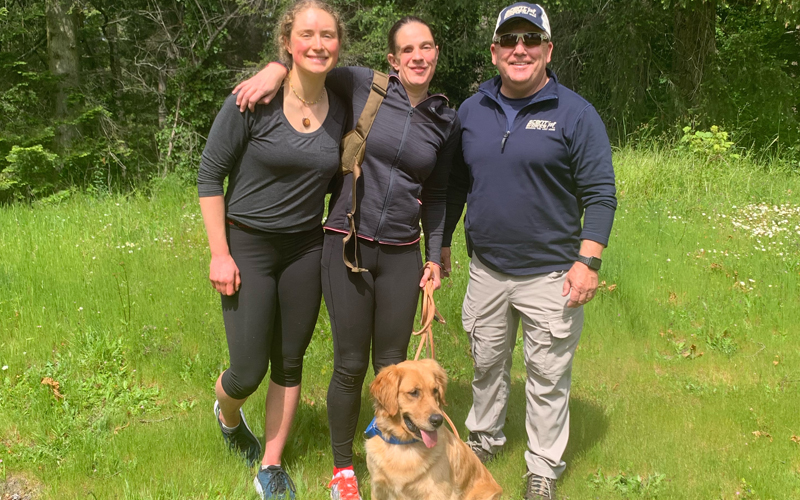 Emma Skaug, Jessica Tuomela, K9 Lucy, and Scent Evidence K9 CEO, Paul Coley