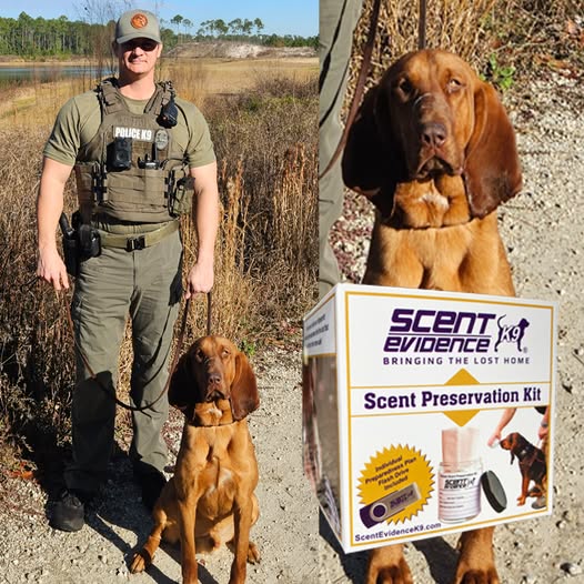 Jacksonville Sheriff's Office Dep. Clint Hart and Bloodhound K9 Boomer